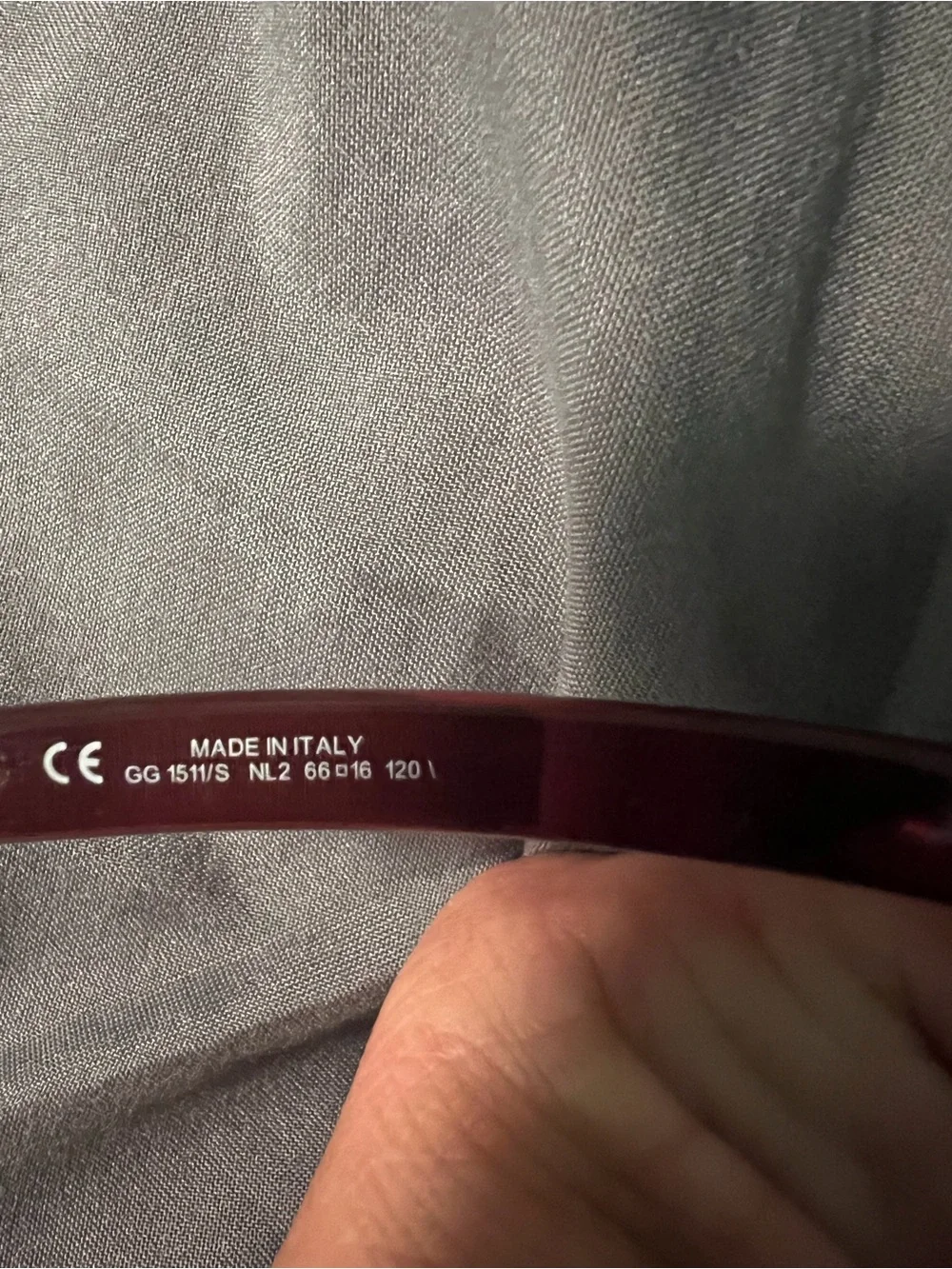 Gucci Women's Transparent Burgundy Sunglasses with Silver GG Temple